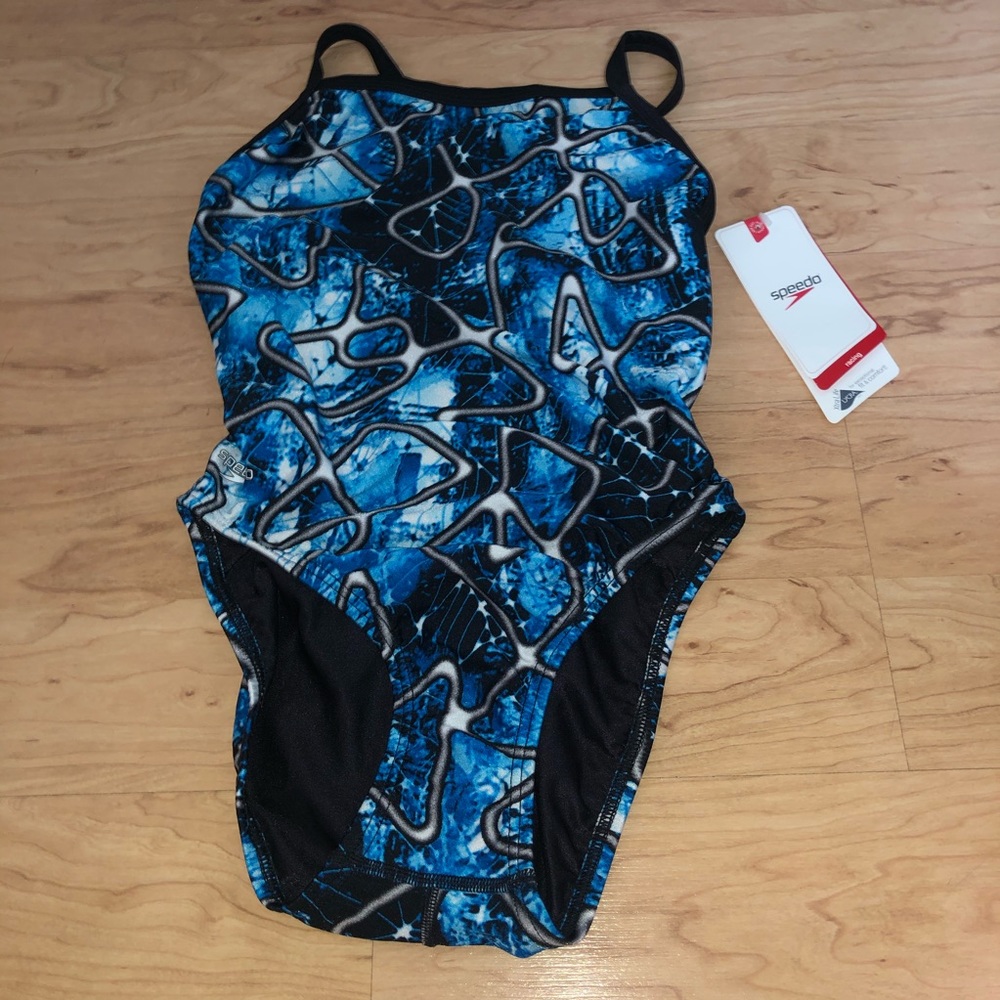 Speedo Cute Open Back Racing Swimsuit 💙